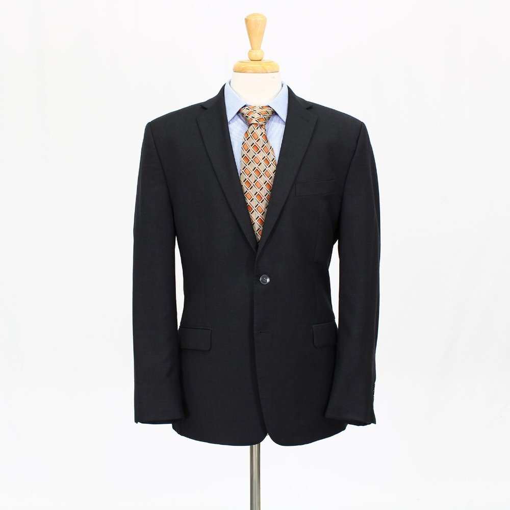Calvin Klein 40R Gray Solid 2-Button Sport Coat Blazer Jacket P484